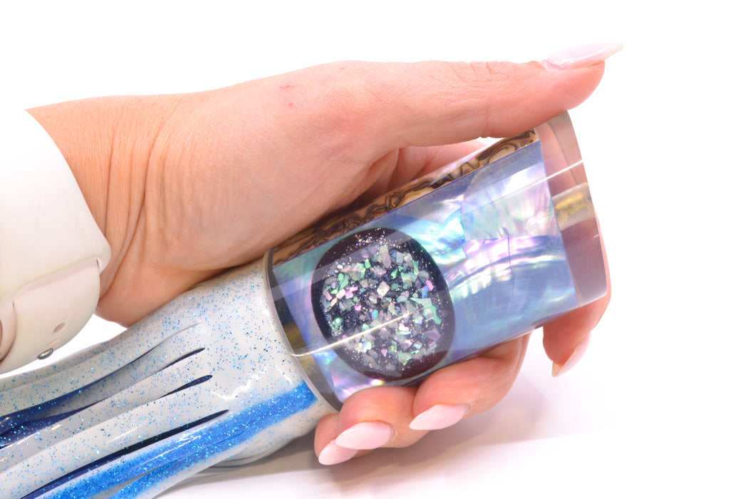 Ohsnap Lures Ice Blue MOP White Abalone Back XL Tube 12" 10oz Skirted New Pre-Owned GZE