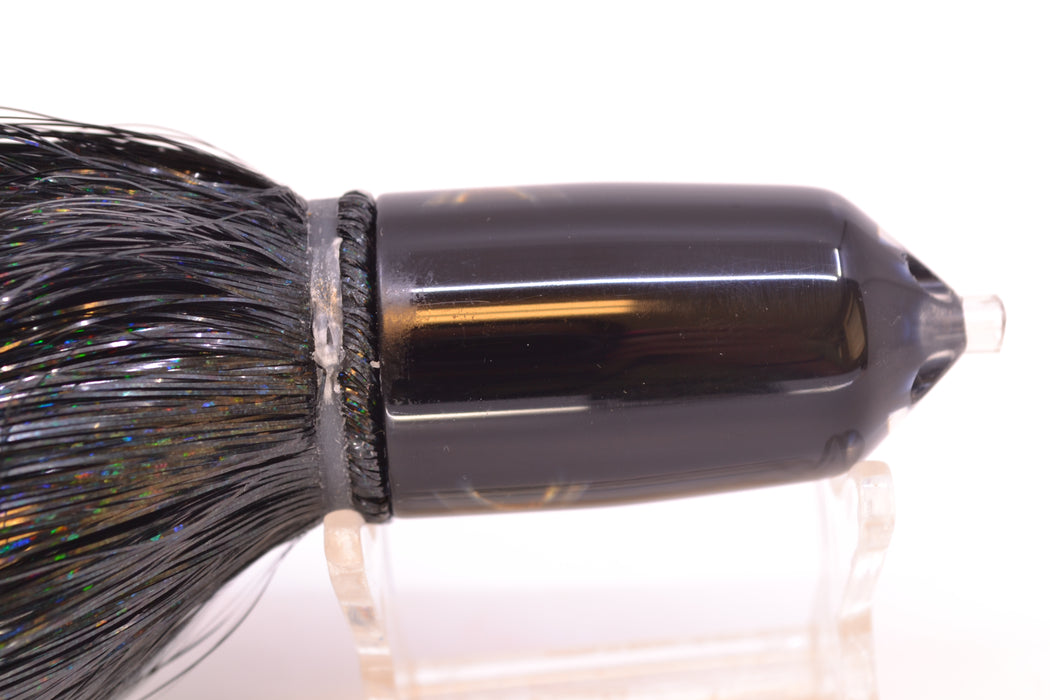 Moyes Lures Black Pearl Black Back 2-Hole Small Sniper Jet 9" 5.7oz Strobez Black/Chartreuse