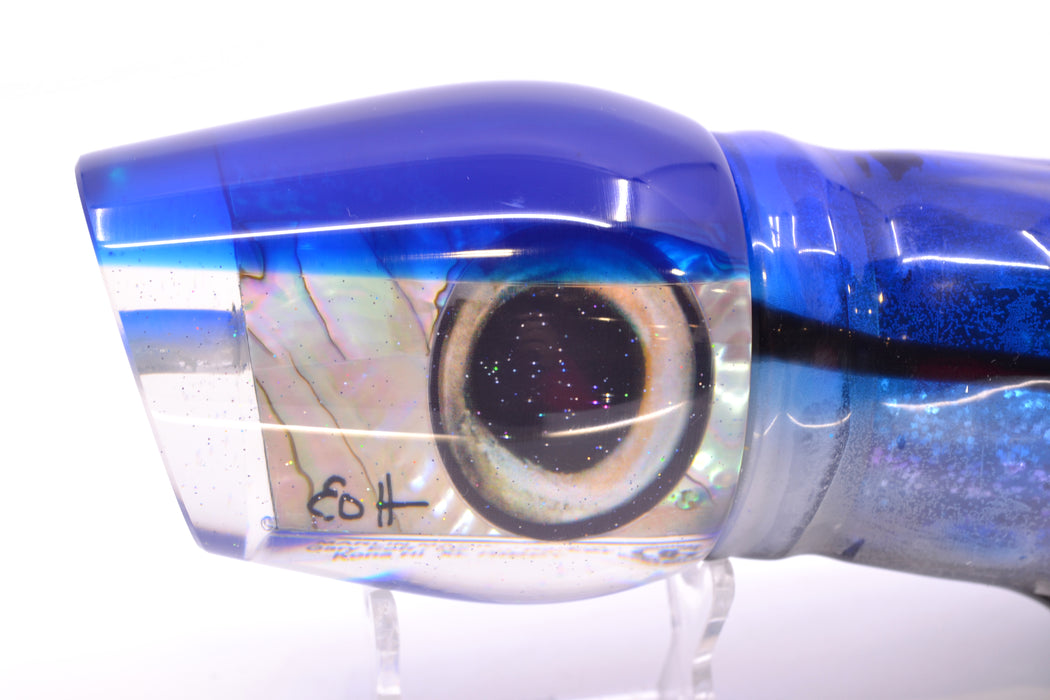 Marlin Magic White Abalone Blue Back Taxi Eyes XL Hibby 16" 18oz Skirted Blue Skipjack GZE