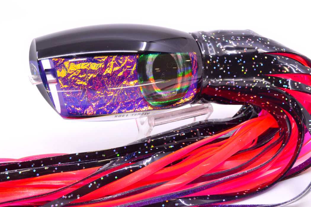 Moyes Lures Purple-Orange Dichro Black Back 1305 16" 16.5oz Skirted Black/Pink