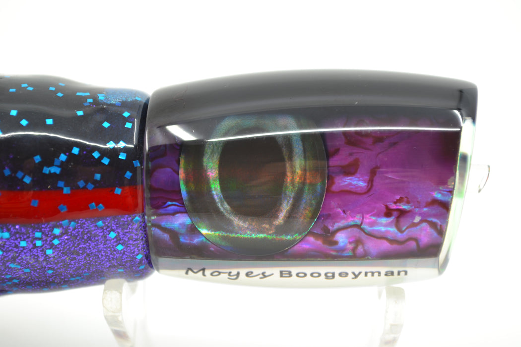 Moyes Lures Purple Abalone Black Back Boogeyman 12" 7oz Skirted Black-Blue-Purple