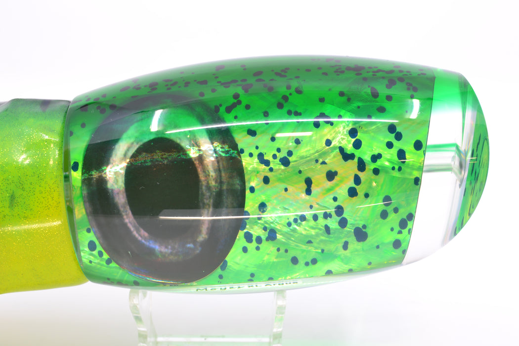 Moyes Lures Mahi MOP Green Back XL Argus Teaser 25.5oz Fire Tailz Vinyl Mahi