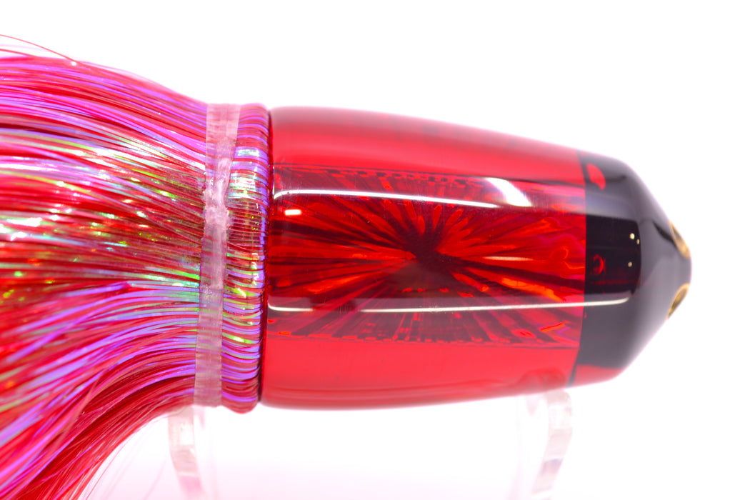 Koya Lures Red Rainbow Starburst 4-Hole Bullet 9"+ 7oz Strobez Red-Pink/White