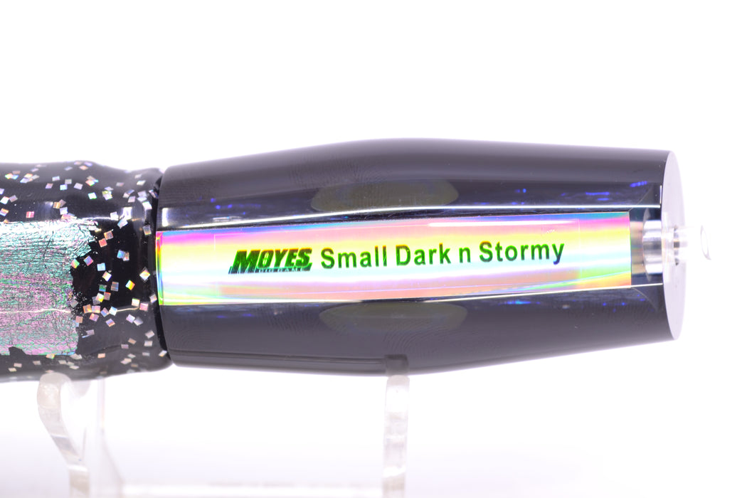 Moyes Lures Green-Blue Oil Slick Black Back Small Dark-N-Stormy 9" 4.5oz Skirted Black