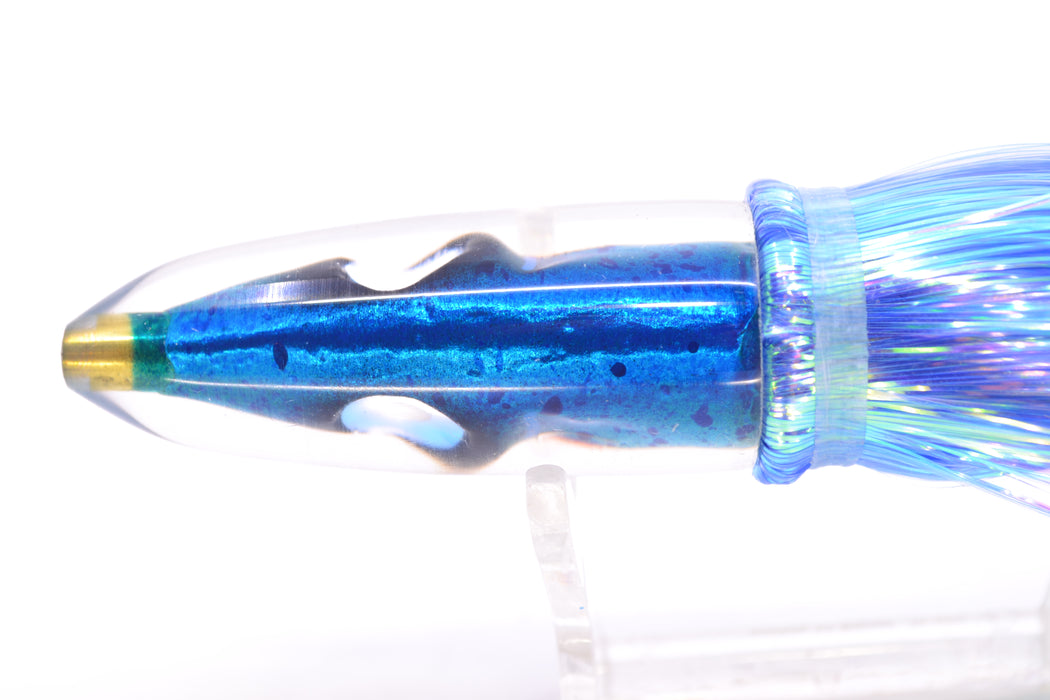 Tsutomu Lures Blue Mahi Fish Head Poke Bullet 6" 2.8oz Flashabou Blue-White