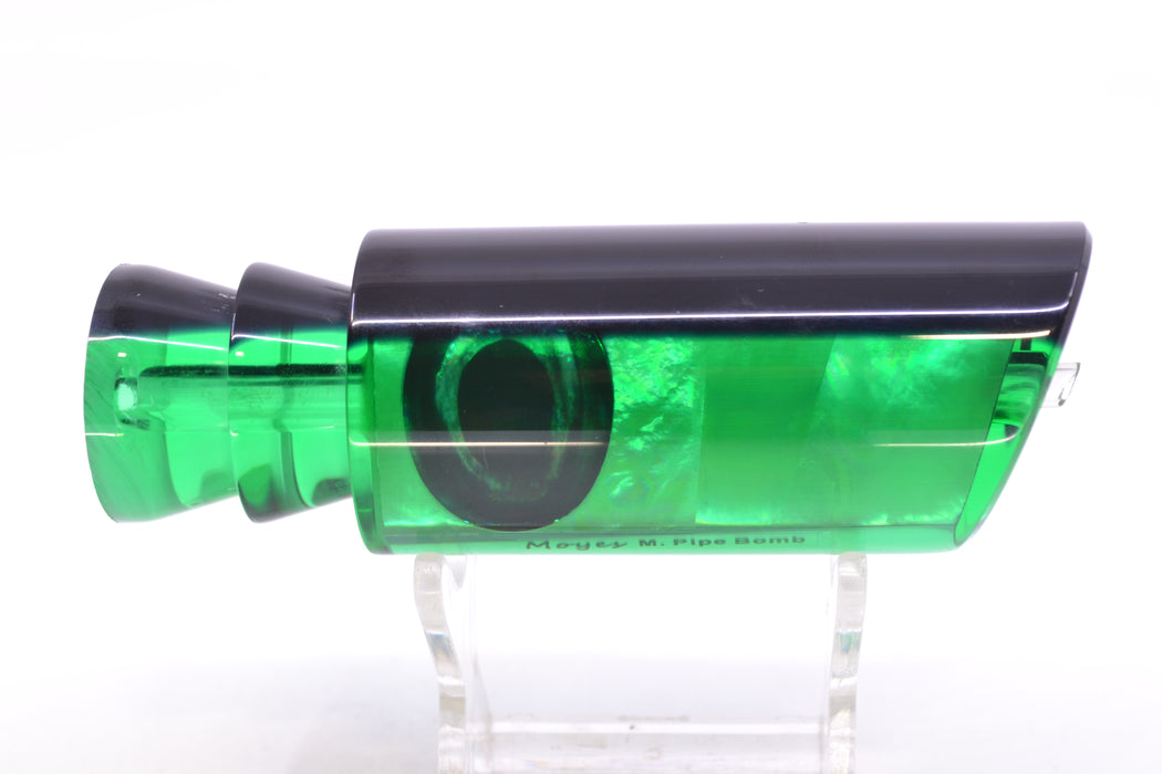 Moyes Lures Green MOP Black Back Taxi Eyes Medium Pipe Bomb 12" 4.6oz