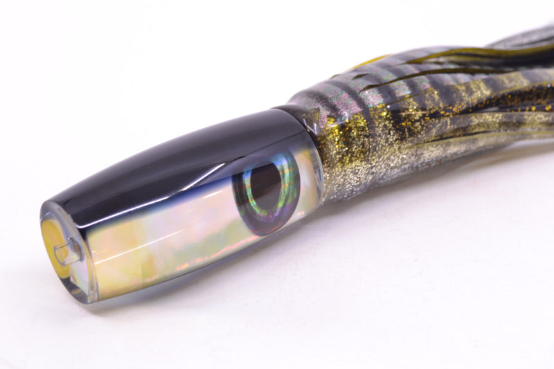 Moyes Lures Golden MOP Black Back Taxi Eyes Small Shotgun 9" 4oz Skirted