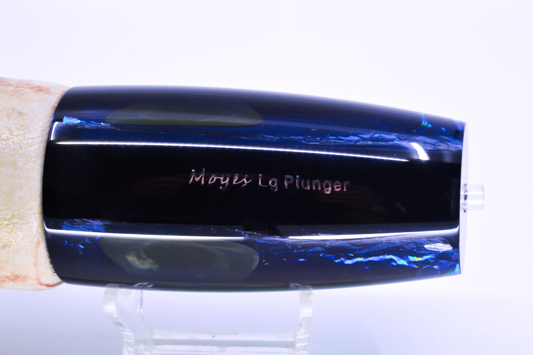 Moyes Lures Fire Dichro Black Back Large Plunger 14" 11oz ALV Vinyl Fire Mackerel