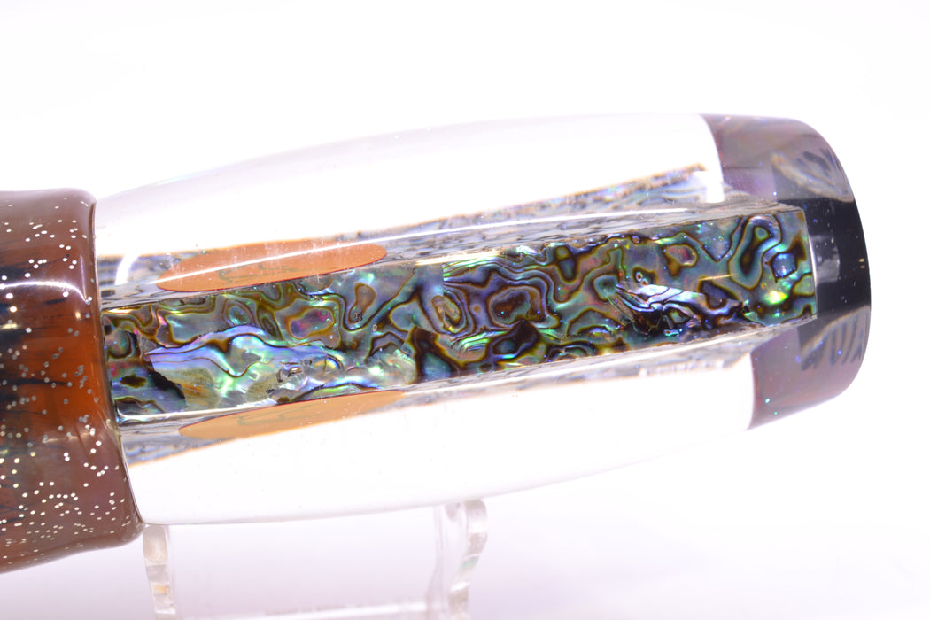 Bonze Lures Paua Shell Red Eyes Violator 14" 17oz Skirted Root Beer-Black Kajiki