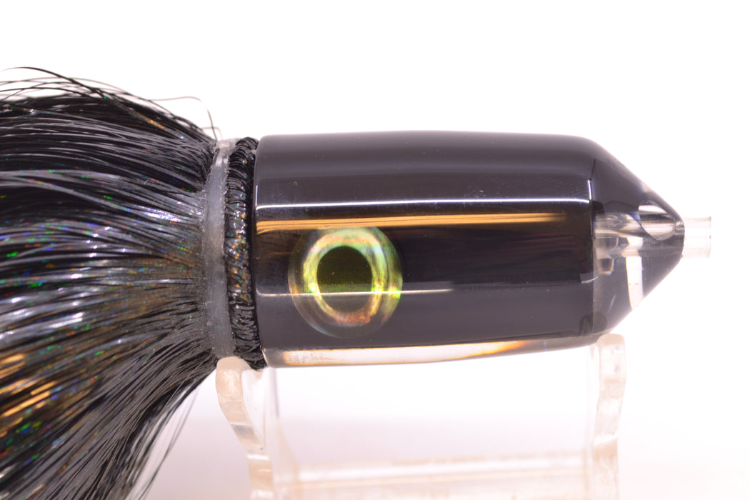 Moyes Lures Black Pearl Black Back 2-Hole Small Sniper Jet 9" 5.7oz Strobez Black/Chartreuse