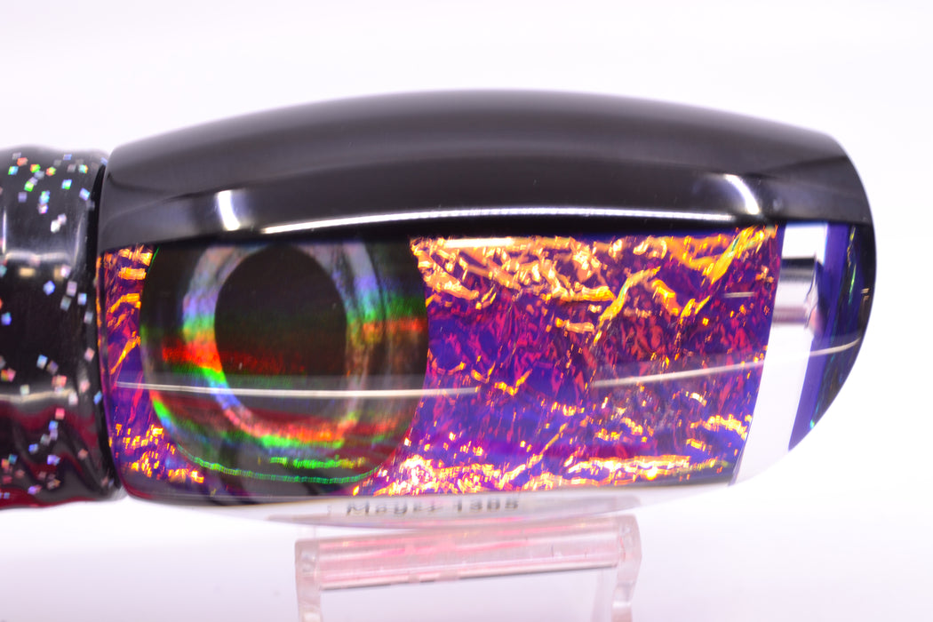 Moyes Lures Purple-Orange Dichro Black Back 1305 16" 16.5oz Skirted Black/Pink