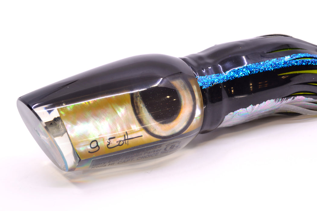 Marlin Magic Golden MOP Black Back Taxi Eyes Captain's Choice 14" 12.5oz Skirted Yellowfin