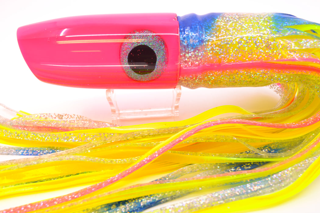 Joe Yee Lures by KEGZ Pink Pearl Super Plunger 14" 11.5oz Skirted Holo & Blue Bars/Chartreuse