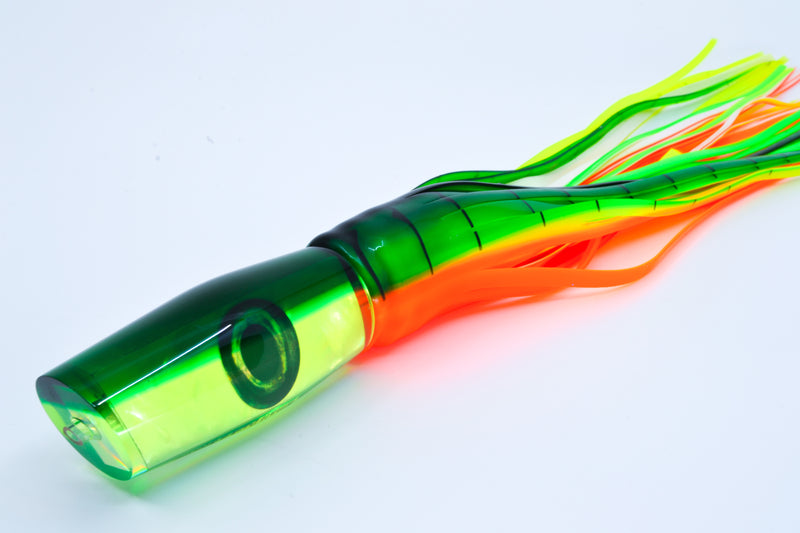 Moyes Lures Chartreuse MOP Green Back Small Dark-N-Stormy 9" 4.5oz Skirted Guacamaya GZE