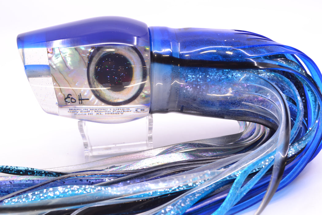Marlin Magic White Abalone Blue Back Taxi Eyes XL Hibby 16" 18oz Skirted Blue Skipjack GZE