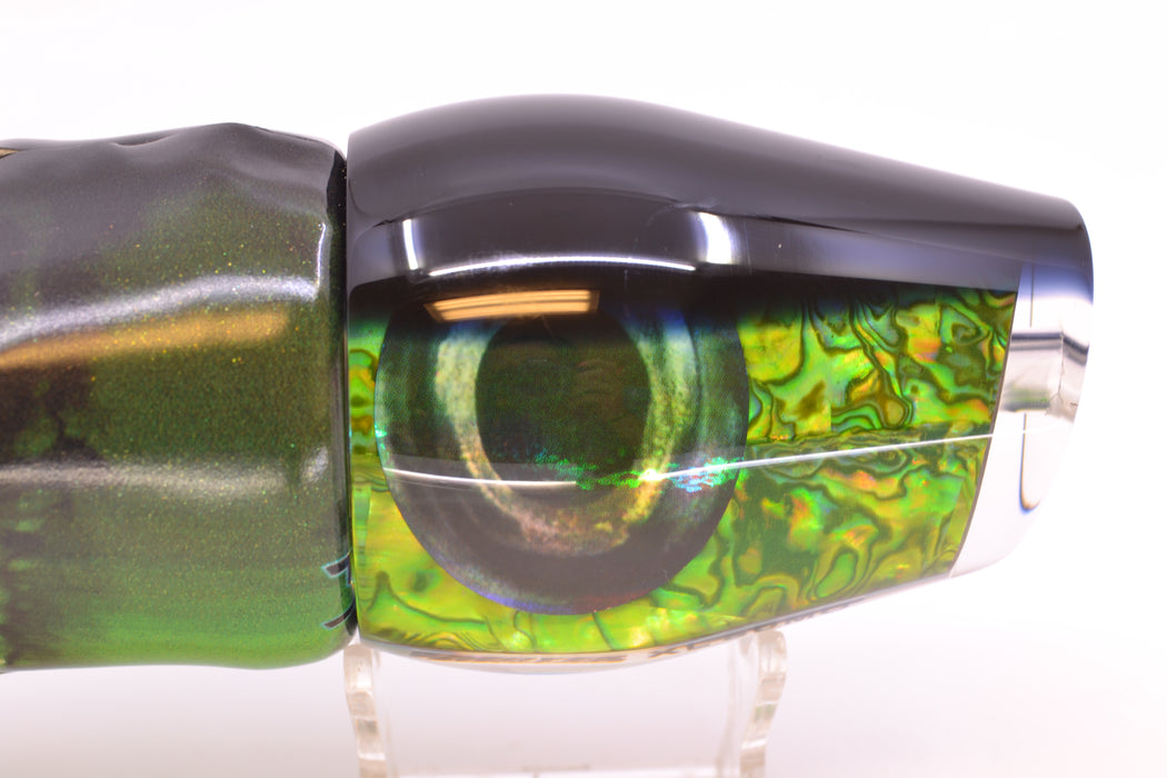 Moyes Lures Green Paua Black Back XL Sumo 16" 16.4oz FT Vinyl Green Tiger