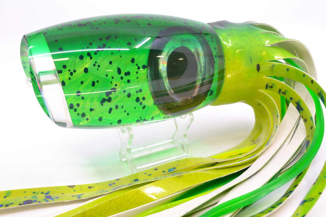 Moyes Lures Mahi MOP Green Back XL Argus Teaser 25.5oz Fire Tailz Vinyl Mahi