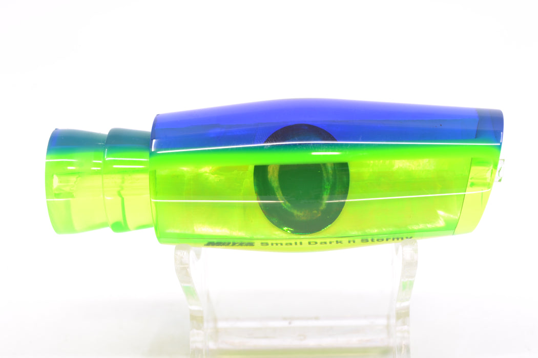 Moyes Lures Chartreuse MOP Blue-Green Back Taxi Eyes Small Dark-N-Stormy 9" 2.6oz