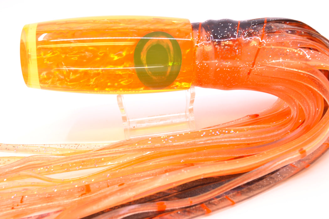 Moyes Lures Orange Awabi Taxi Eyes XL Shotgun 14" 12oz Skirted Root Beer-Petrolero