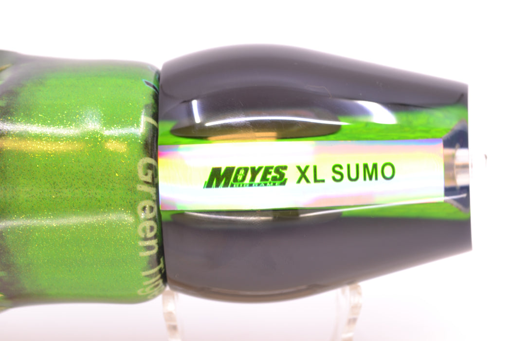 Moyes Lures Green Paua Black Back XL Sumo 16" 16.4oz FT Vinyl Green Tiger