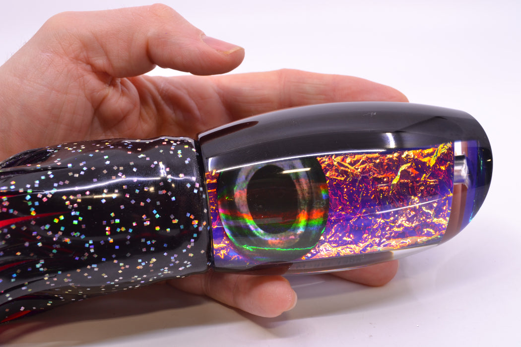 Moyes Lures Purple-Orange Dichro Black Back 1305 16" 16.5oz Skirted Black/Pink