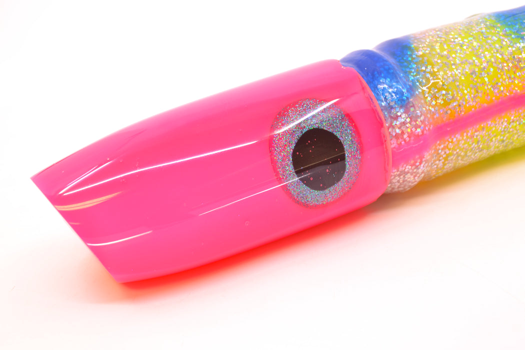 Joe Yee Lures by KEGZ Pink Pearl Super Plunger 14" 11.5oz Skirted Holo & Blue Bars/Chartreuse