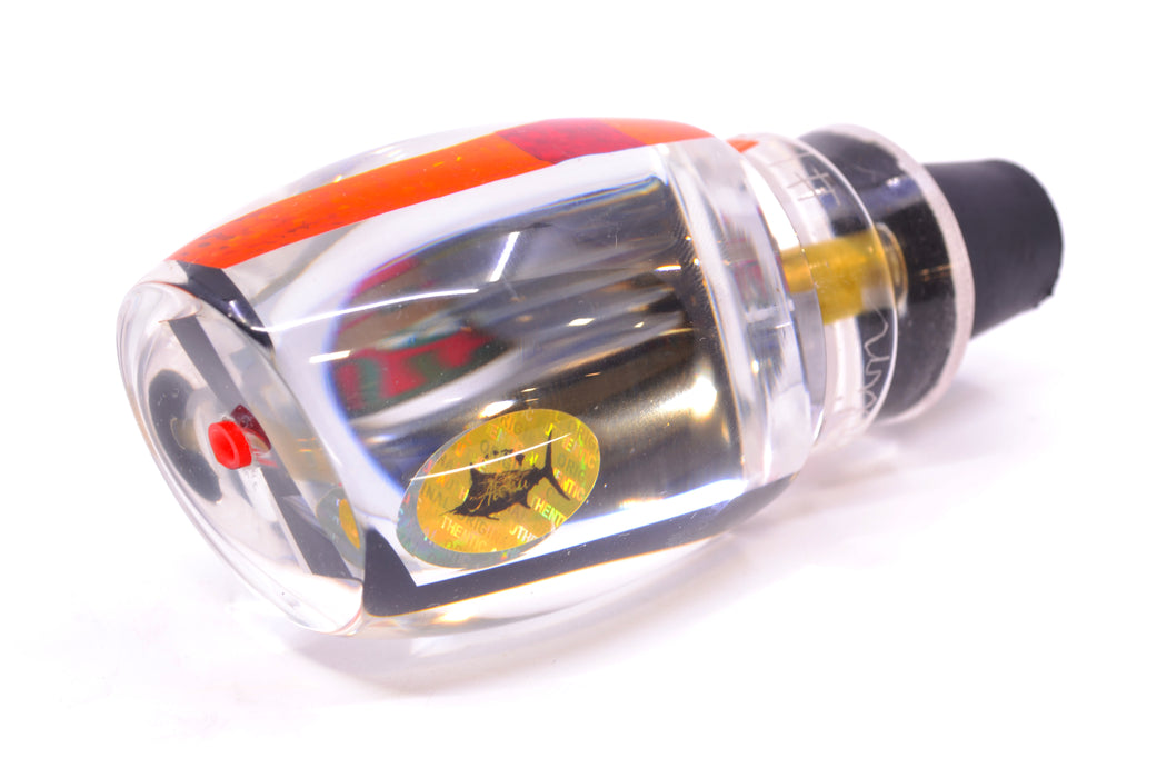 Aloha Lures Clear Mirrored Orange Rainbow Back Bamboocha 12" 6.7oz