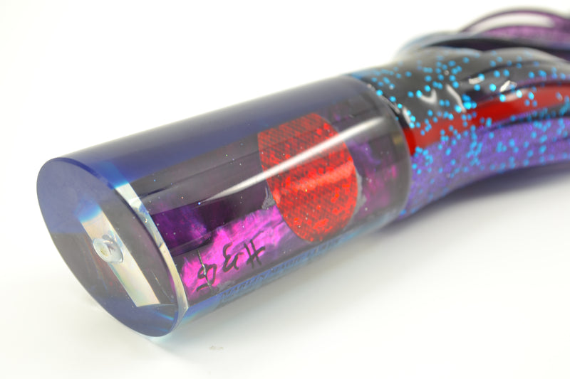 Marlin Magic Purple MOP Blue Back Red Eyes Reverse Taper Large Tube 12" 8.6oz Skirted