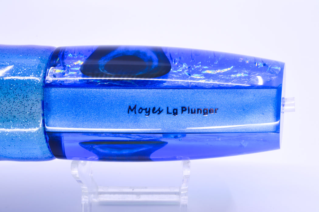 Moyes Lures Pink-Blue Dichro Blue Back Large Plunger 14" 11oz FT Vinyl Blueberry