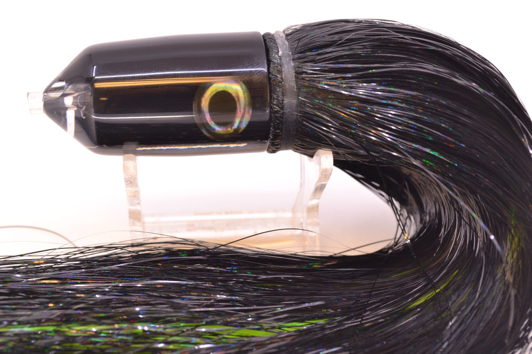Moyes Lures Black Pearl Black Back 2-Hole Small Sniper Jet 9" 5.7oz Strobez Black/Chartreuse
