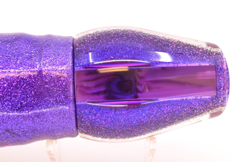 Moyes Lures Clear Mirrored Purple-Silver Back Red Eyes Large Sumo 14" 13.8oz Skirted
