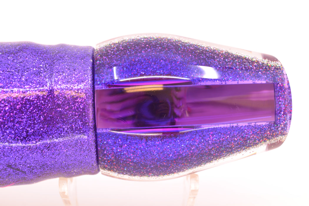Moyes Lures Clear Mirrored Purple-Silver Back Red Eyes Large Sumo 14" 13.8oz Skirted