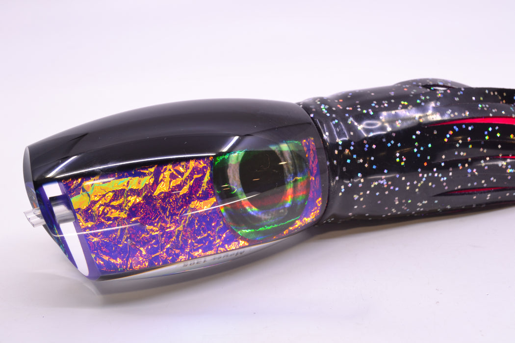 Moyes Lures Purple-Orange Dichro Black Back 1305 16" 16.5oz Skirted Black/Pink