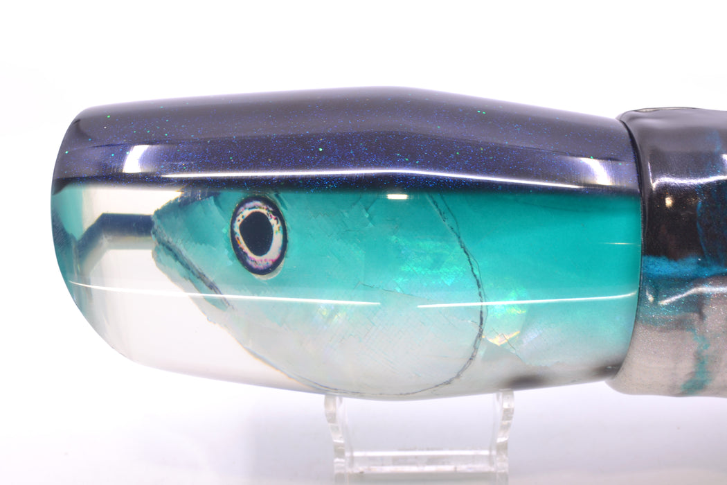 Ali'i Kai Lures Bonito Turquoise-White Fish Head Black Back Torta Teaser 30oz FT Vinyl