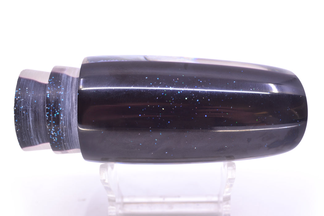 Ali'i Kai Lures Blue-Purple Abalone Shell Black Back Fish Head Medium Plunger 12" 5oz GZE