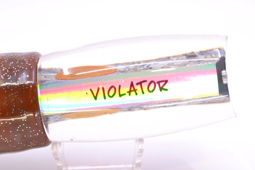 Bonze Lures Paua Shell Red Eyes Violator 14" 17oz Skirted Root Beer-Black Kajiki