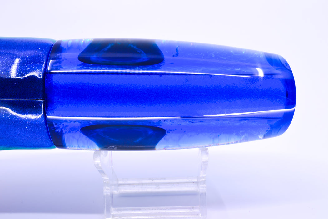 Moyes Lures Pink-Blue Dichro Blue Back Large Plunger 14" 11oz FT Vinyl Blueberry