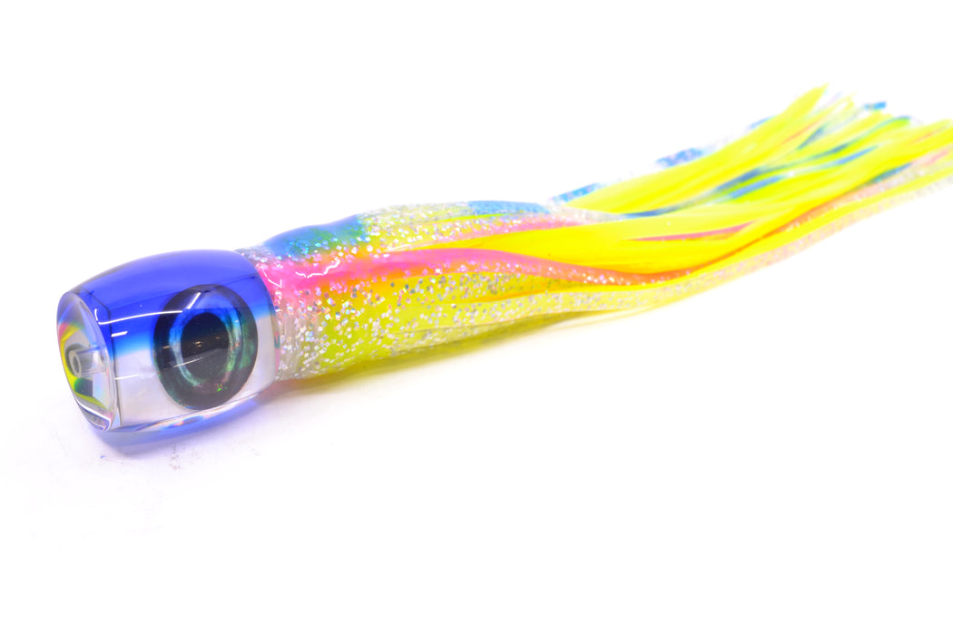 Moyes Lures White MOP Blue Back Taxi Eyes Small Secret 9" 3oz Skirted Holo-Blue Bars