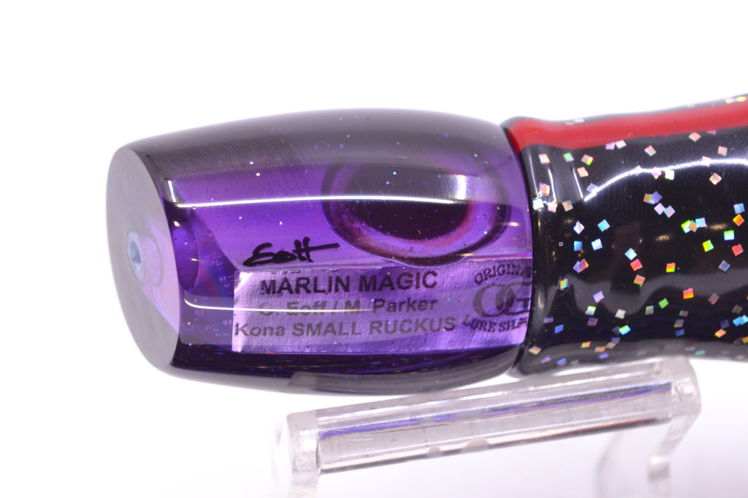 Marlin Magic Purple MOP Black Back Taxi Eyes Small Ruckus 9" 5oz Skirted Black/Purple GZE