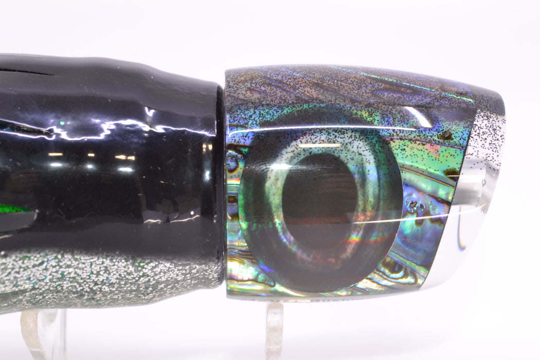 Moyes Lures Blue-Purple Abalone Black Back Taxi Eyes Bushmaster 12" 10oz Skirted Black-Silver GZE
