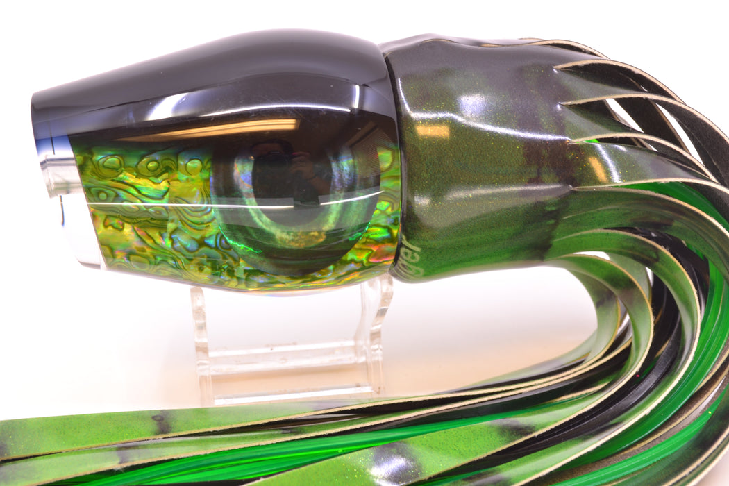 Moyes Lures Green Paua Black Back XL Sumo 16" 16.4oz FT Vinyl Green Tiger