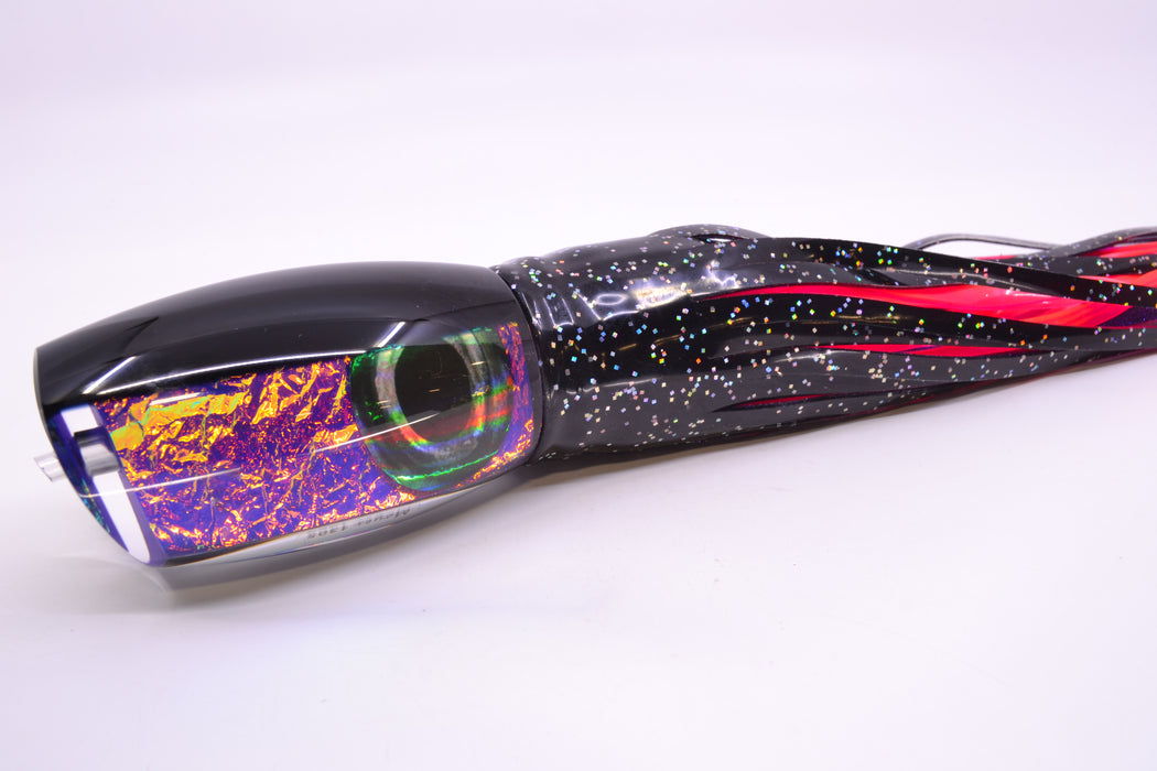 Moyes Lures Purple-Orange Dichro Black Back 1305 16" 16.5oz Skirted Black/Pink