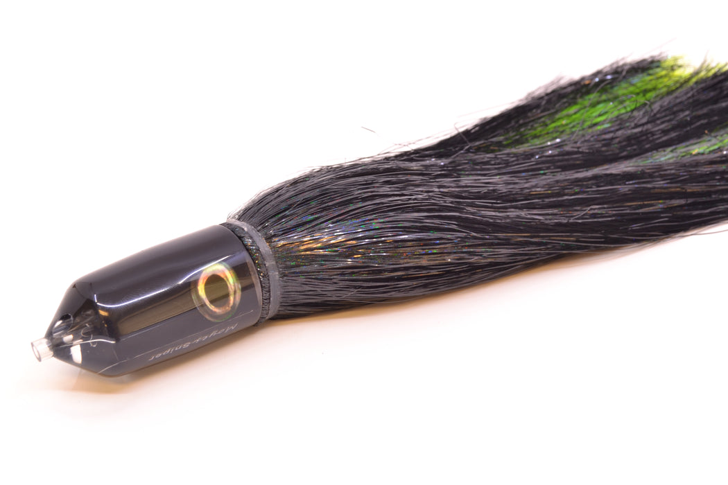 Moyes Lures Black Pearl Black Back 2-Hole Small Sniper Jet 9" 5.7oz Strobez Black/Chartreuse