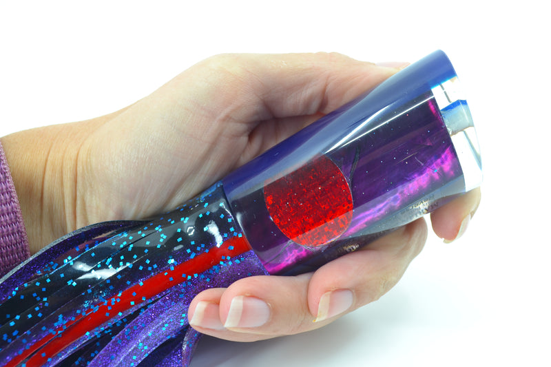 Marlin Magic Purple MOP Blue Back Red Eyes Reverse Taper Large Tube 12" 8.6oz Skirted