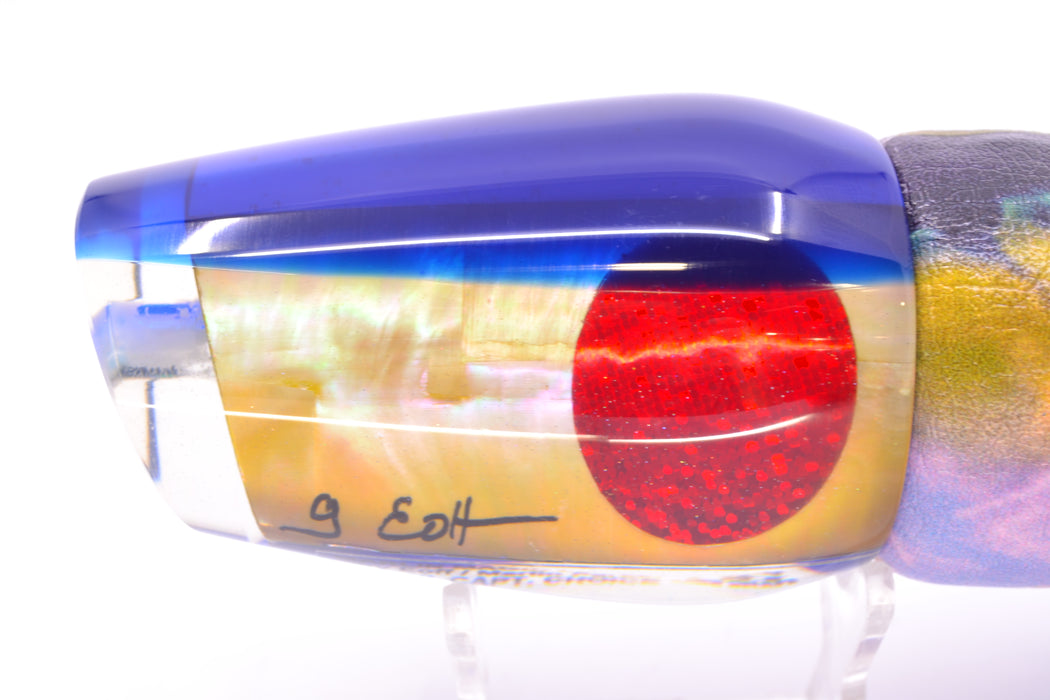 Marlin Magic Lures Golden MOP Blue Back Red Eyes Captain's Choice 14" 11oz ALV Tuna