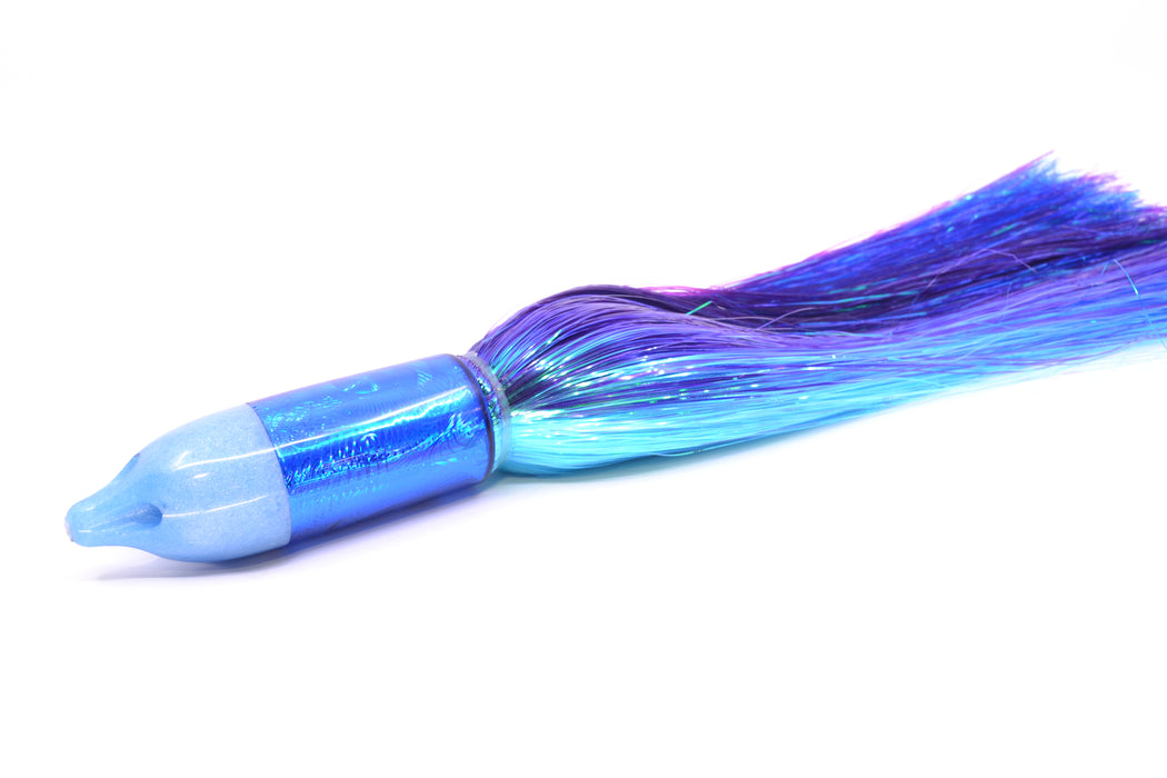 Jackpot Lures Blue Pearl Nose Rainbow Swirl 4-Hole Big Blue 12" 14oz EZ Flash Purple-Ice Blue