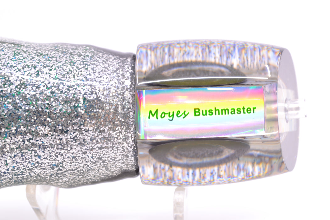 Moyes Lures Blue-Purple Abalone Black Back Taxi Eyes Bushmaster 12" 10oz Skirted Black-Silver GZE