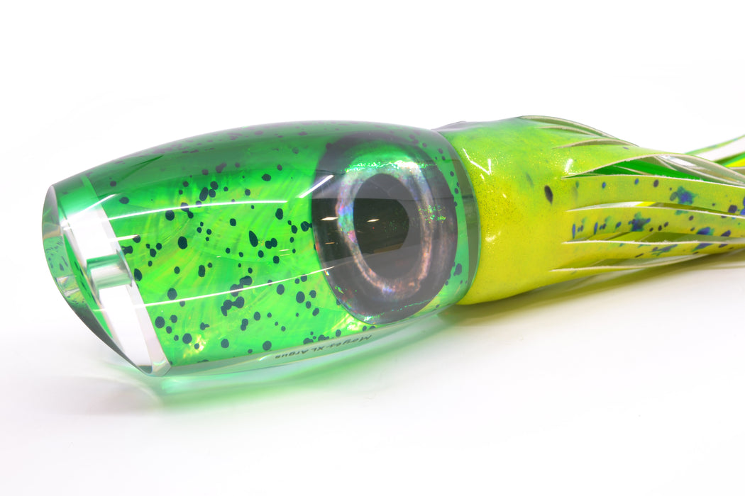 Moyes Lures Mahi MOP Green Back XL Argus Teaser 25.5oz Fire Tailz Vinyl Mahi
