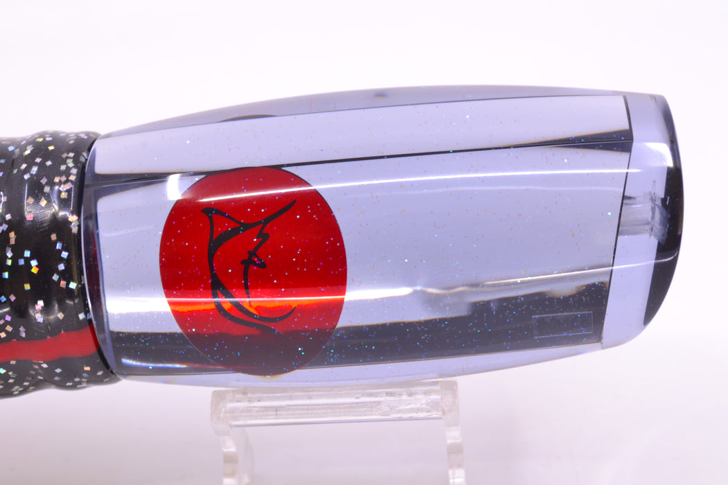 Bonze Lures Smoke Mirrored Red Eyes Violator 14" 17oz Skirted Black/Rainbow