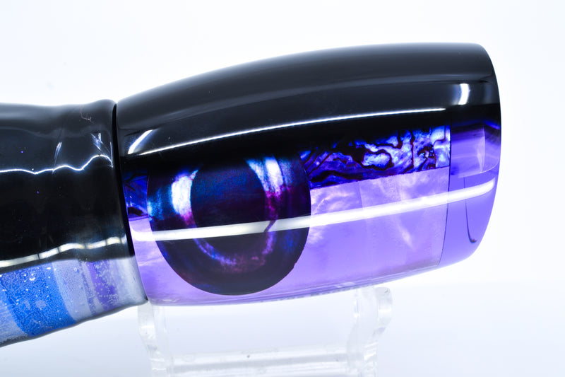 Moyes Lures Purple Paua Shell-MOP Black Back Large Boogeyman 14" 9.7oz Skirted